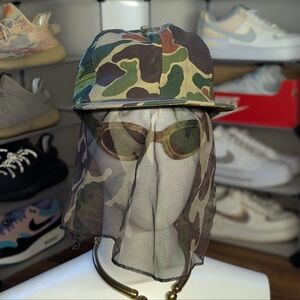 Vintage Camo Trucker Hat with Veil (OS)